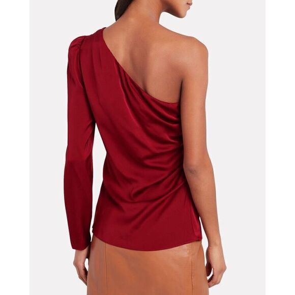 INTERMIX Ramona Silk One-Shoulder Top - Picture 2 of 12